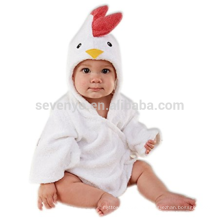 Bebê Algodão Dos Desenhos Animados Animal Com Capuz Toalha De Banho Robe 1-12 Meses-Frango, Ultra Macio, Absorvente e Durável